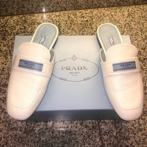 White Prada Mule